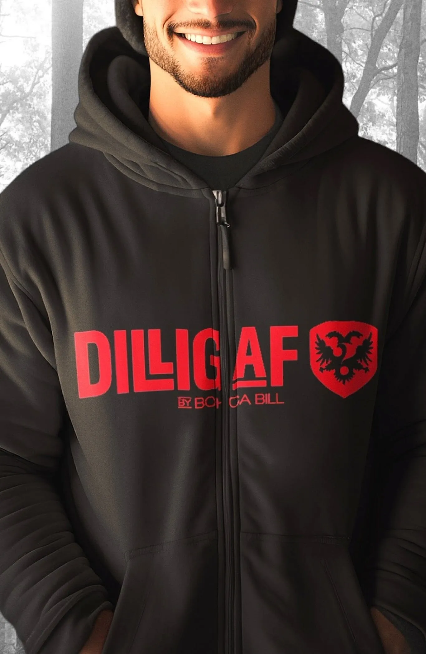 Dilligaf Neon Classic Zip Up Hoodie