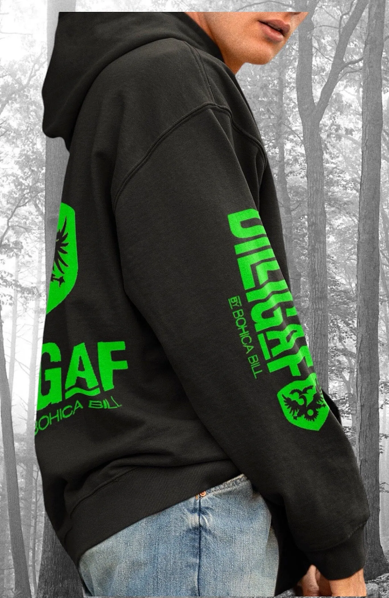 Dilligaf Neon Classic Zip Up Hoodie