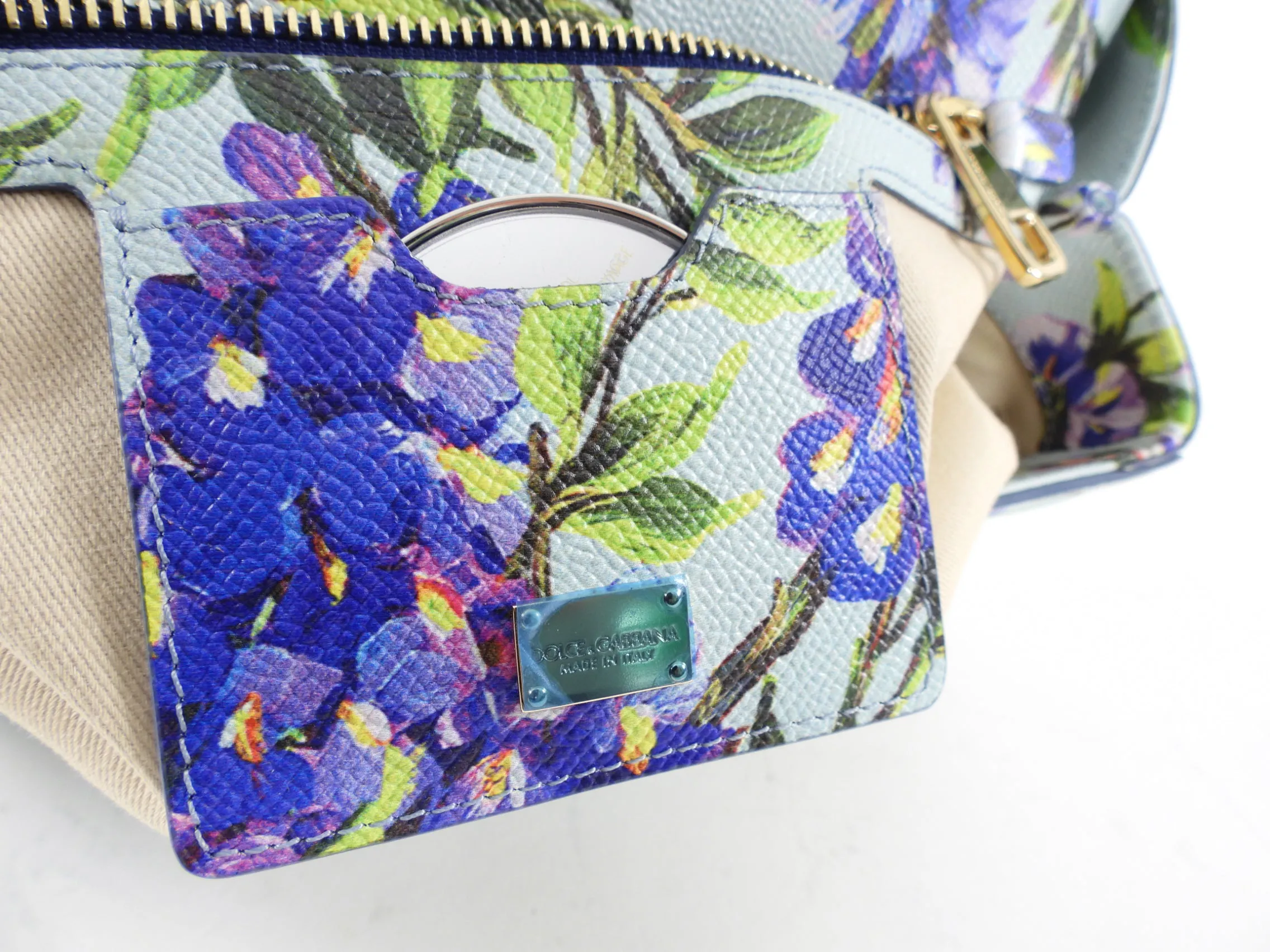 Dolce & Gabbana Miss Sicily Purple and Turquoise Floral Bag