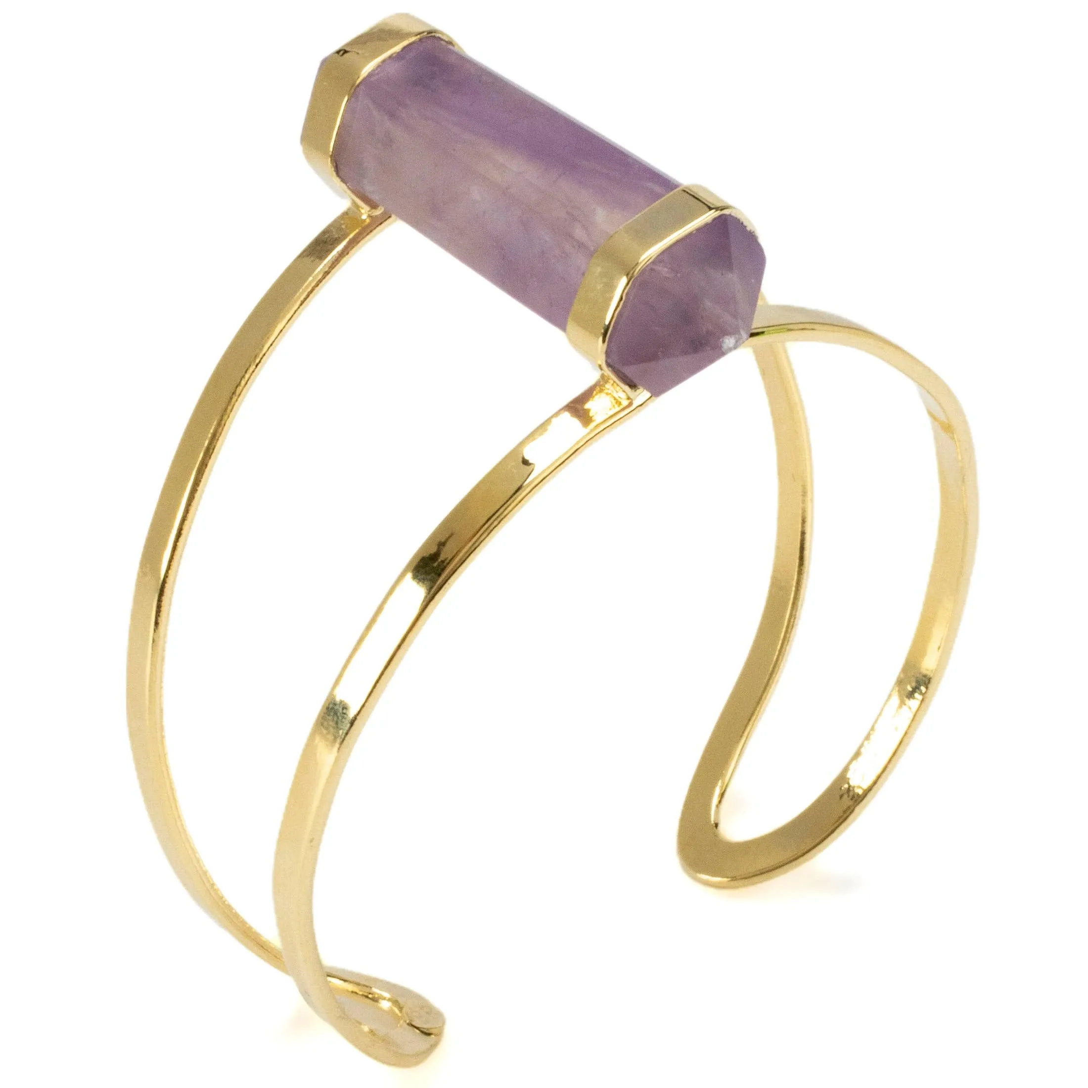 Double Terminated Amethyst Cuff Bracelet