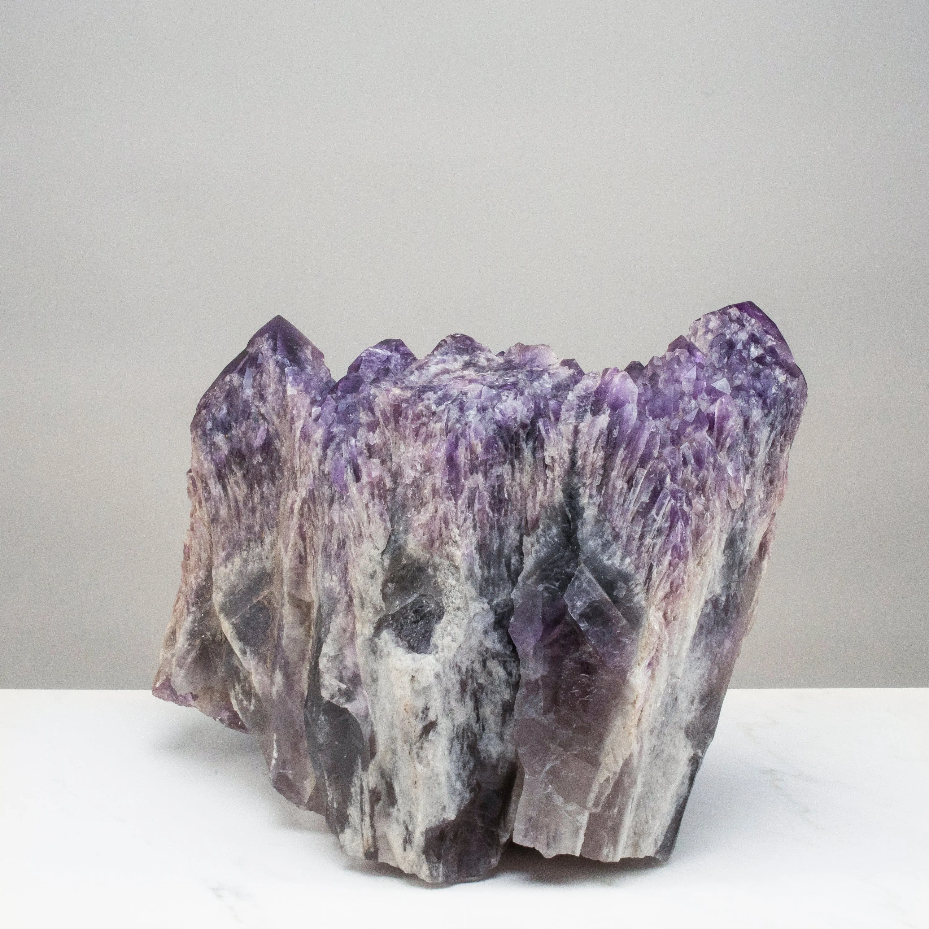 Elestial Amethyst Cluster Point from Brazil - 51lbs / 15