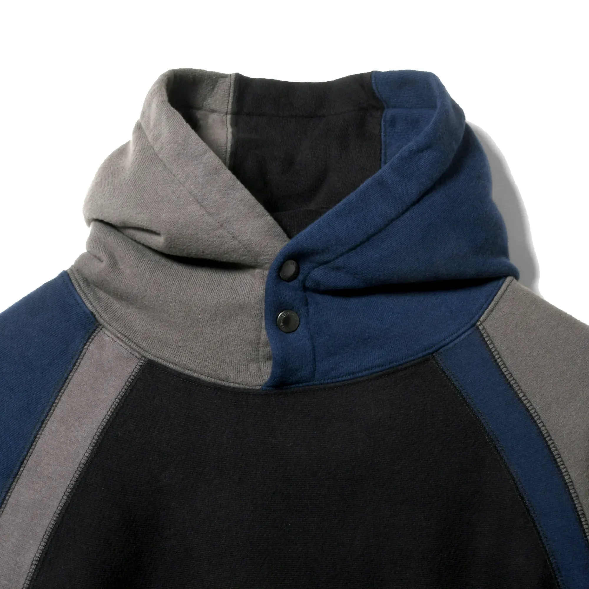 Engineered Garments Raglan Hoody Combo Black 12Oz Cotton Fleece