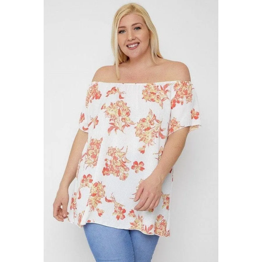 Floral Print Off The Shoulder Top