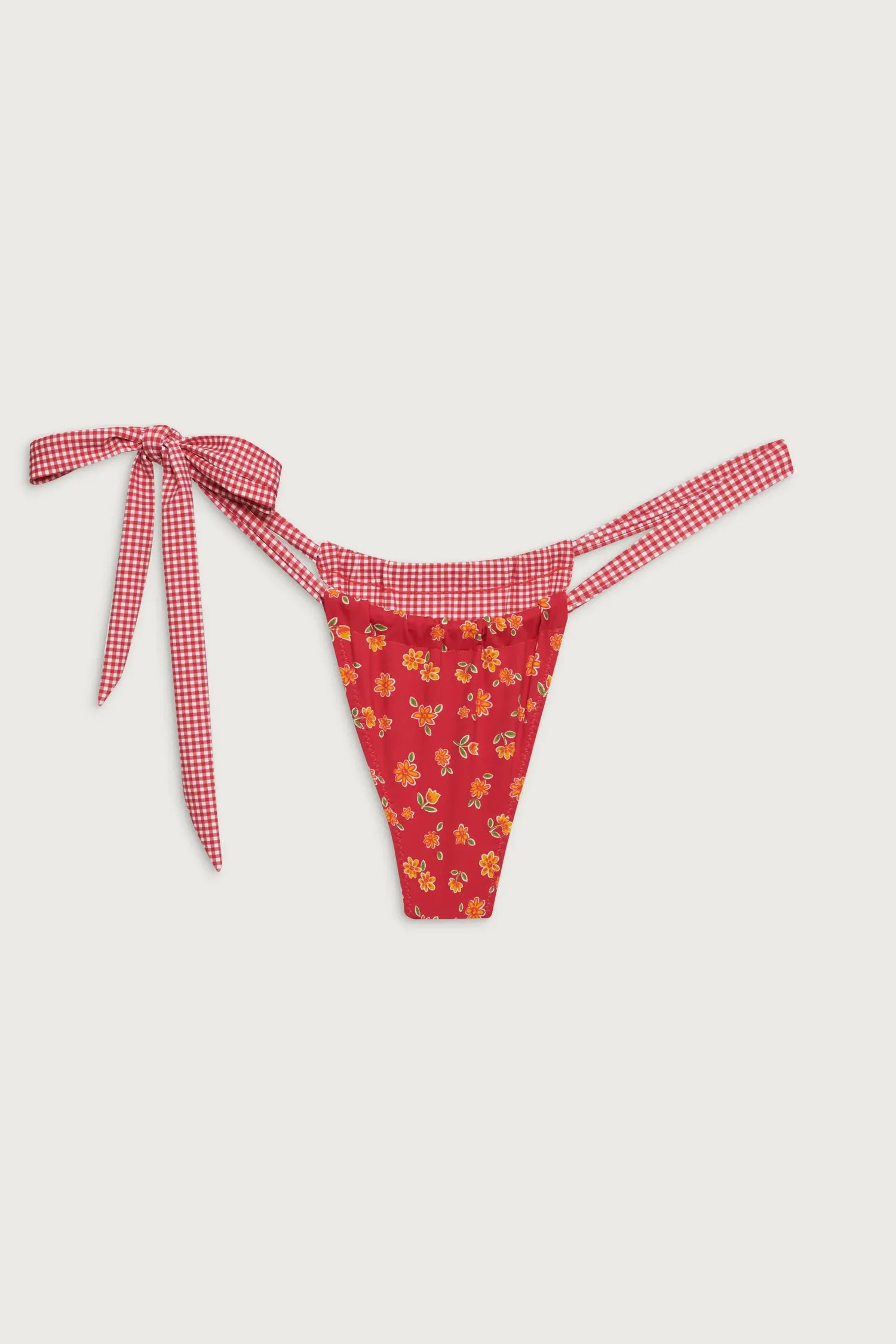 Frankies Bikinis Kealy Reversible Cheeky Bikini Bottom  Summer Flower