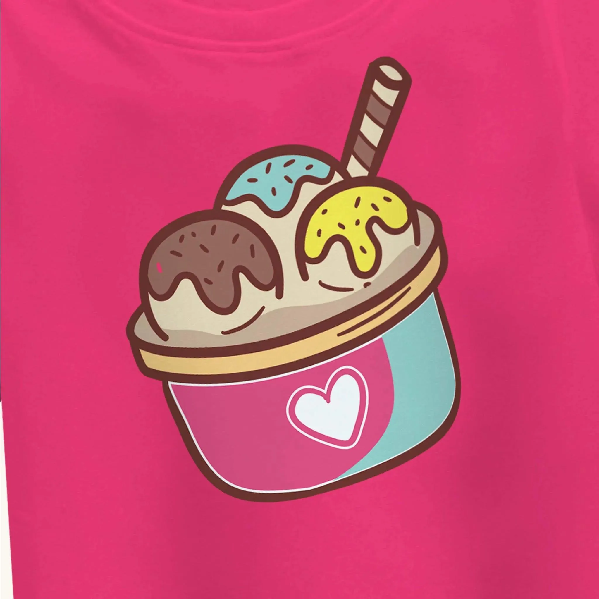 Girls Ice-Cream Oversize T-shirt - Pink