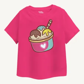 Girls Ice-Cream Oversize T-shirt - Pink