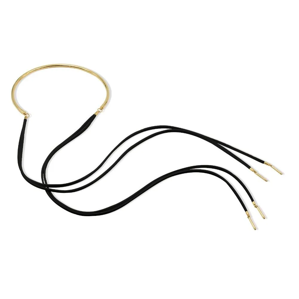 Gold Collar Suede Scarf Necklace ( Multiple Colorways)