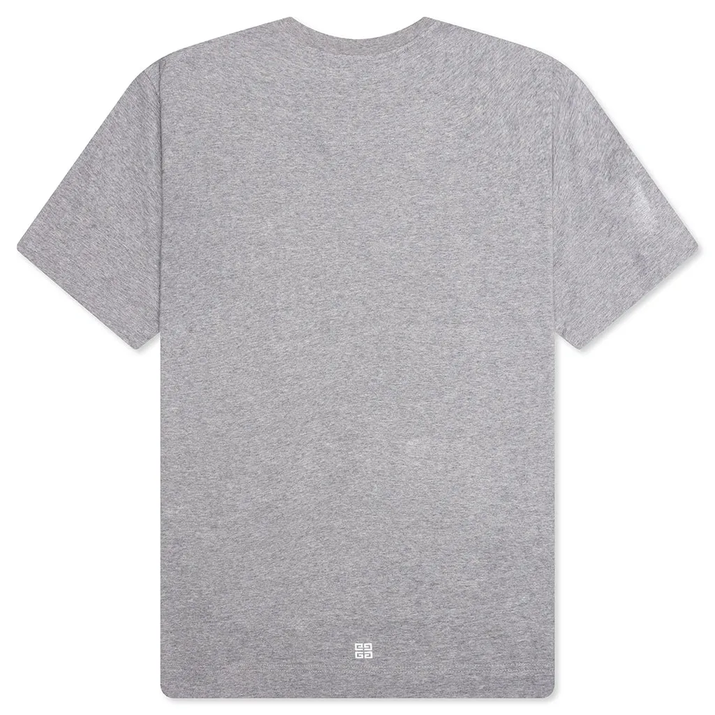 GVCY Floral Printed Crewneck T-Shirt - Light Grey Melange