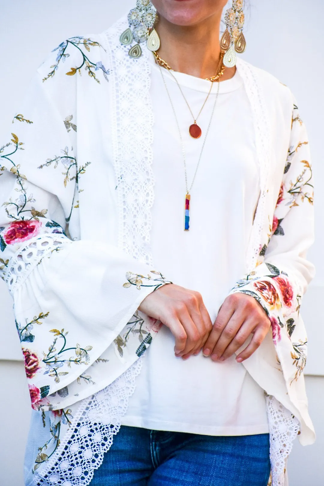 Have My Heart Ivory Floral Print Cardigan