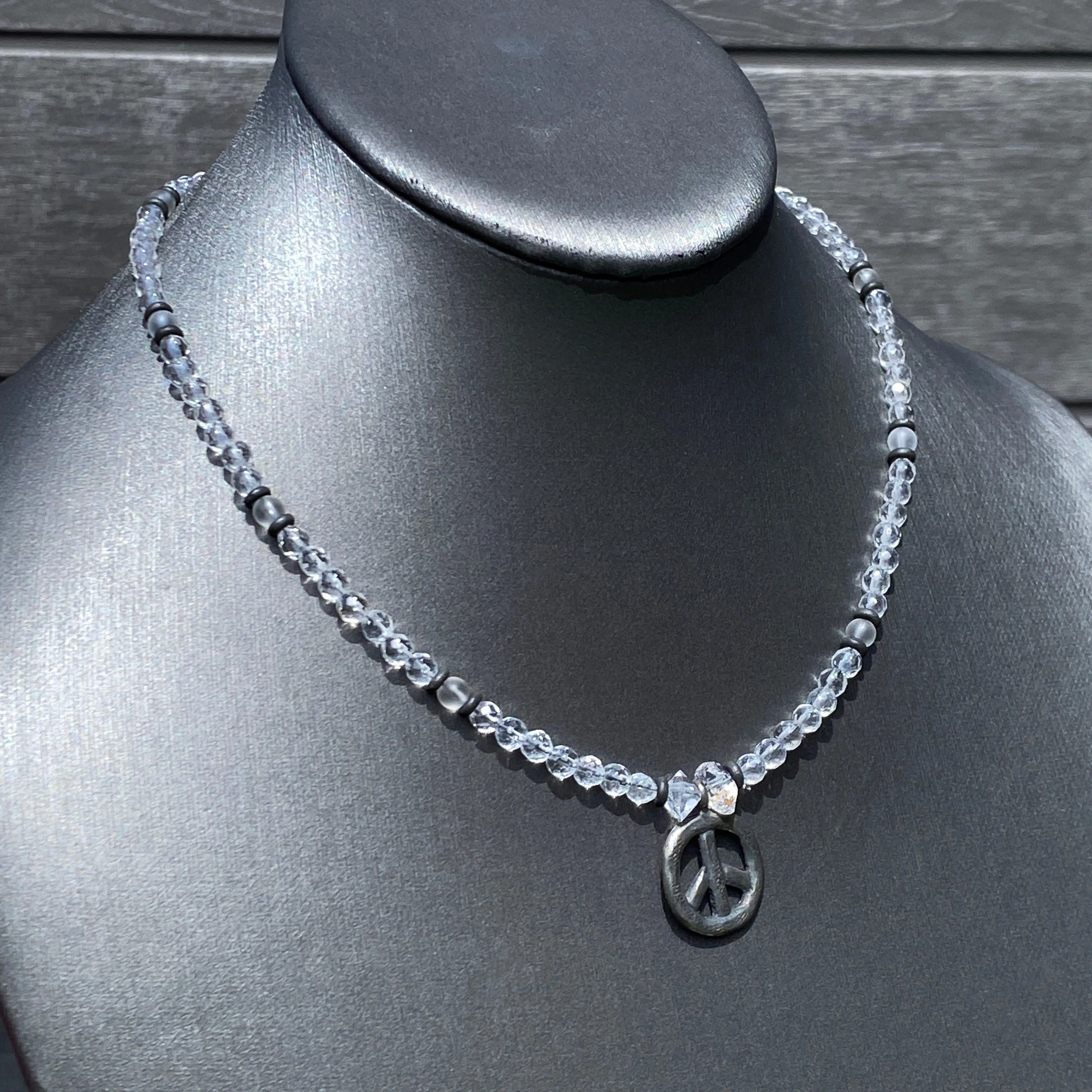 Herkimer Diamond Peace Necklace