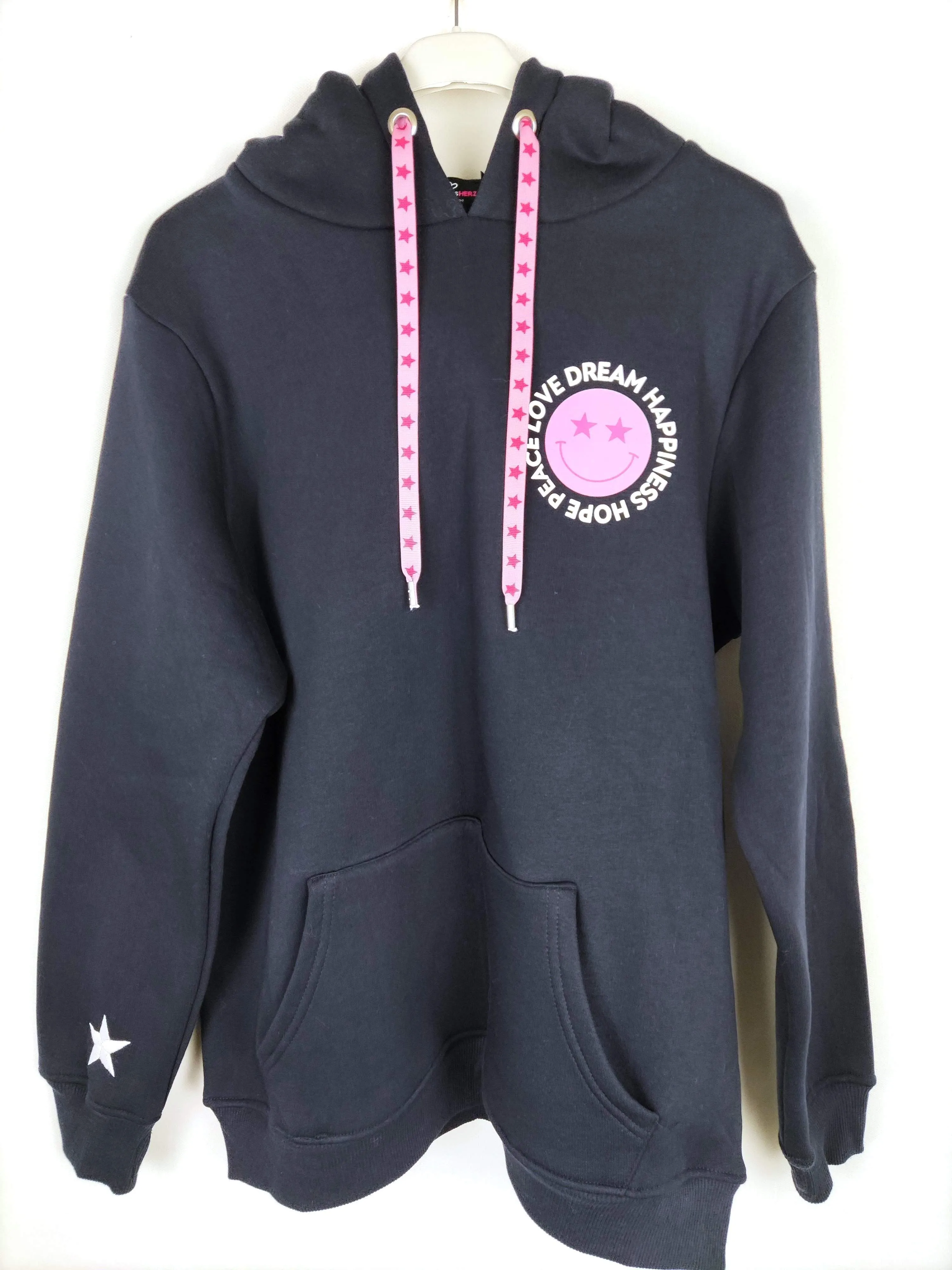 HOODIE HOPE PEACE LOVE DREAM HAPPINESS NAVY