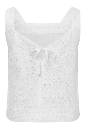 Iris Women's Organic Cotton Broiderie Top | Off White