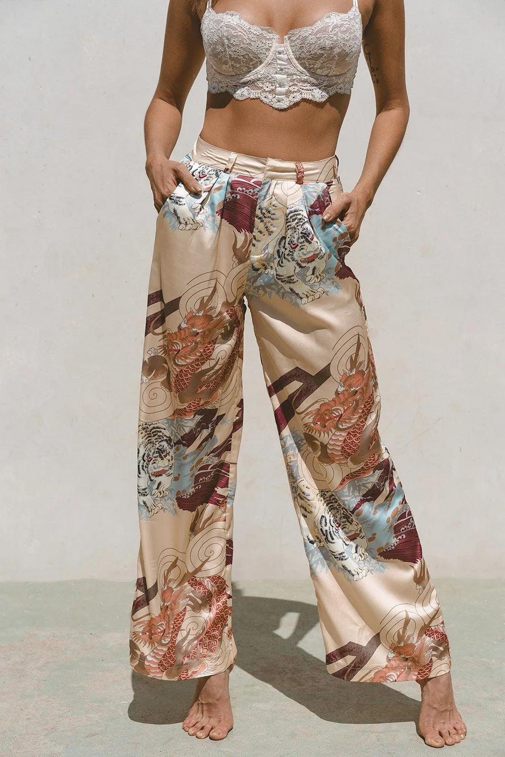 Kayda Satin Wide Leg Pants