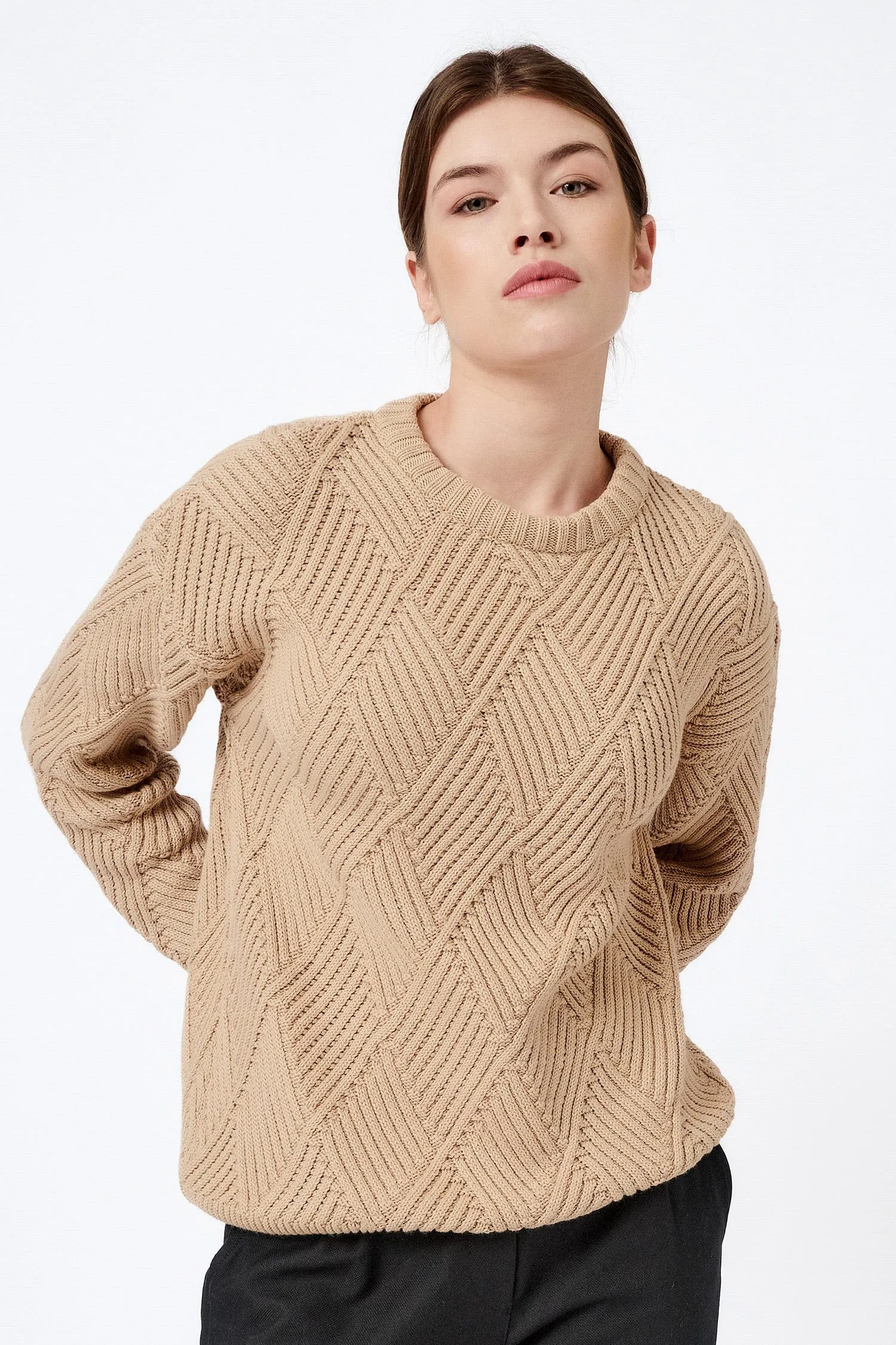 Knitted Rhomb Organic Cotton Jumper | Multiple Colours