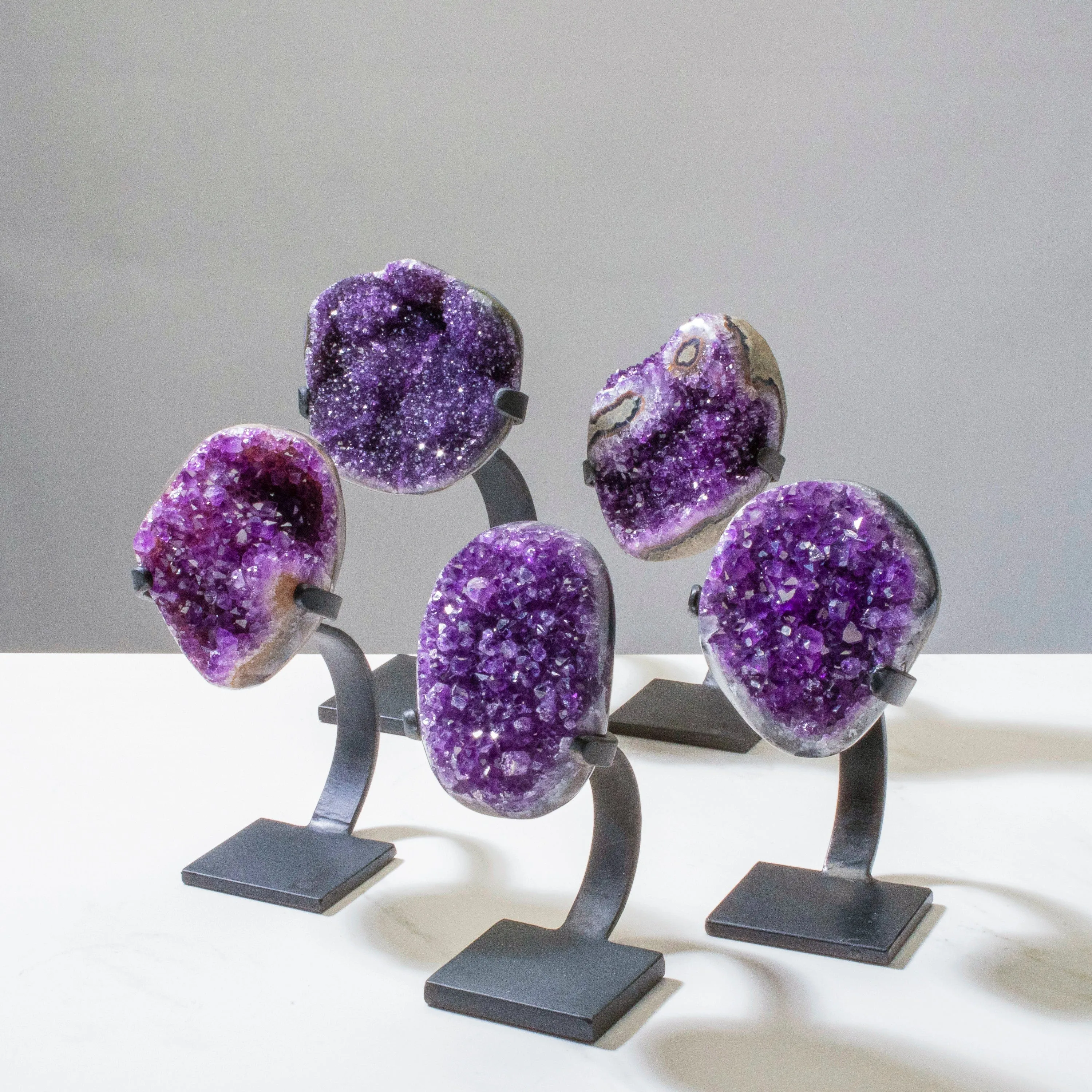 Large Uruguayan Amethyst Geode on Custom Stand - 10 / 5.5 lbs - A Grade