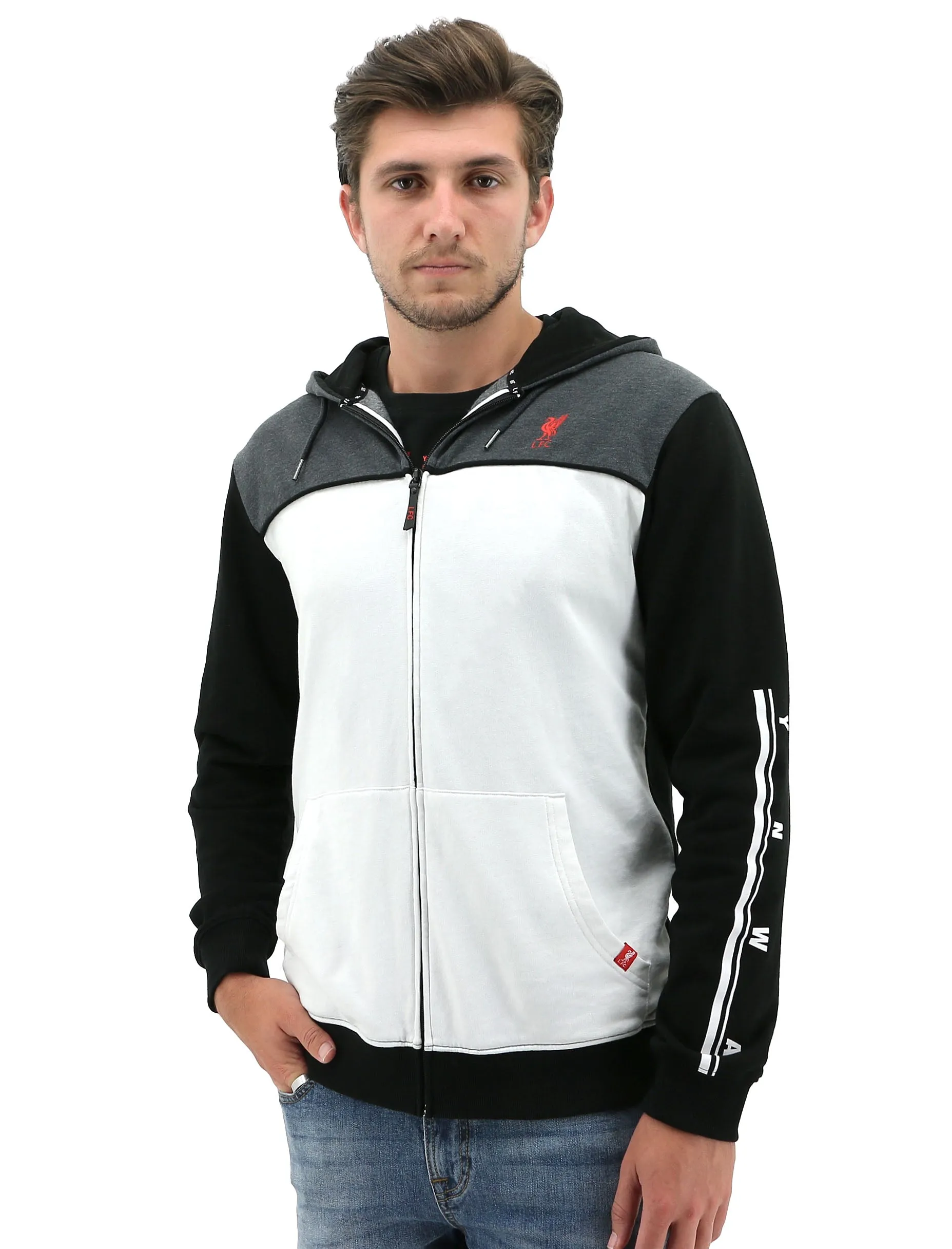 Liverpool FC Tri Colour YNWA Zip Hoodie