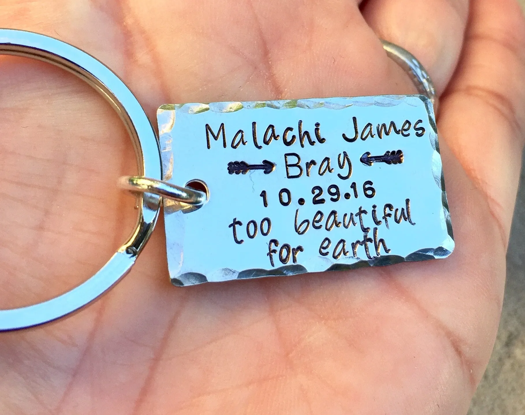 Memorial Keychain, Too Beautiful For Earth, Memorial Gifts