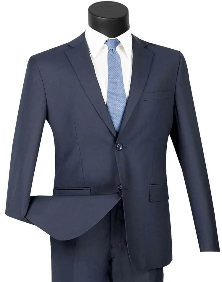 Men's Ultra Slim Fit suit 2 Piece-color Navy