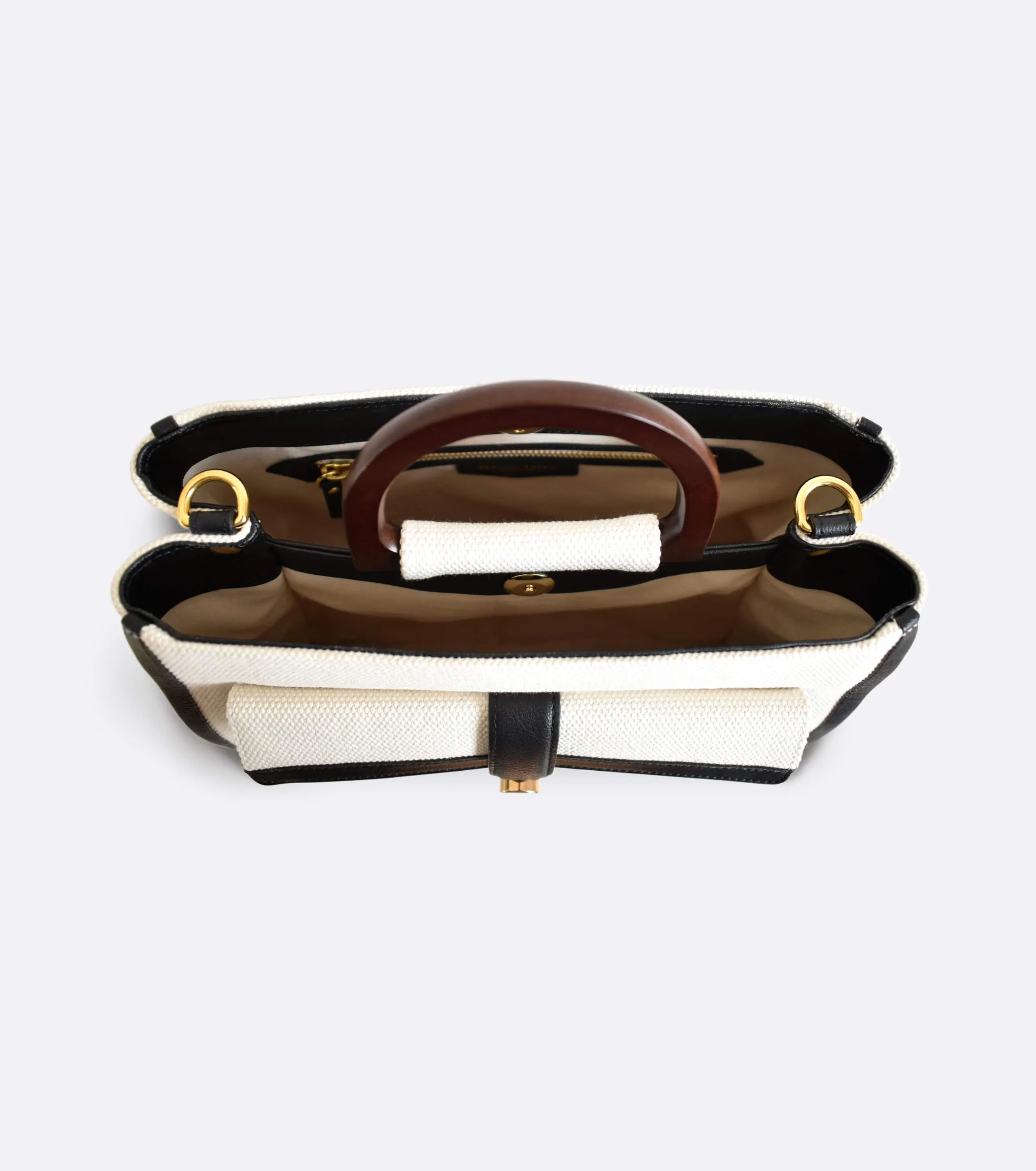 Midi Dune Organic Canvas Crossbody Bag | Black & White