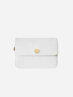 Midi Nomad Apple Leather Vegan Shoulder Bag | White