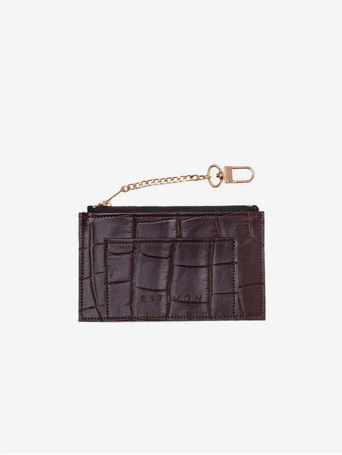 Mini Corn Leather Vegan Wallet | Croco Chocolate