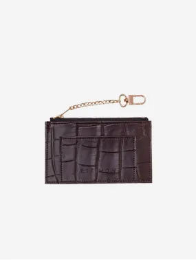 Mini Corn Leather Vegan Wallet | Croco Chocolate