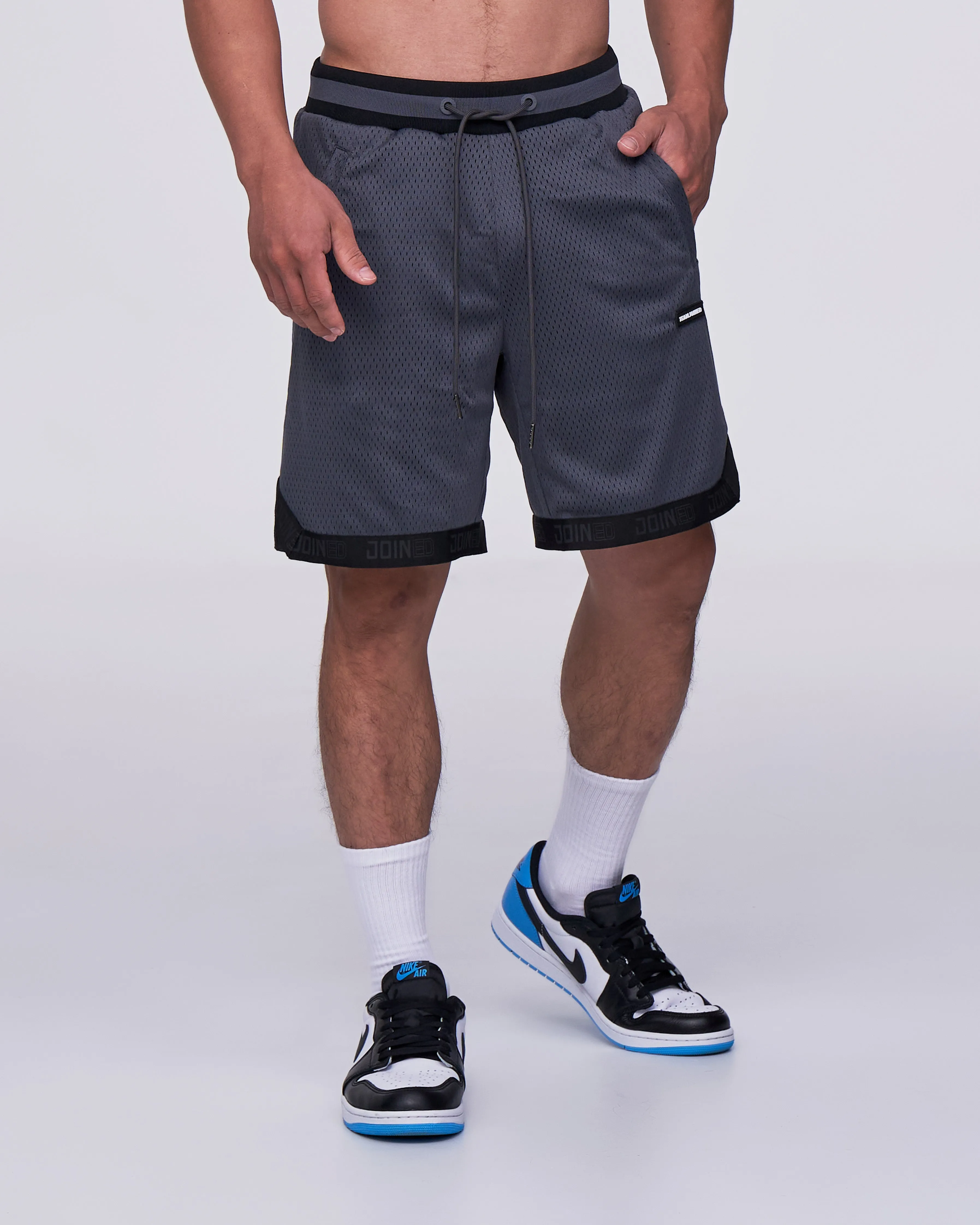 Multi Logo Double Mesh Trimmed Shorts