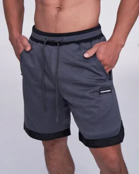 Multi Logo Double Mesh Trimmed Shorts