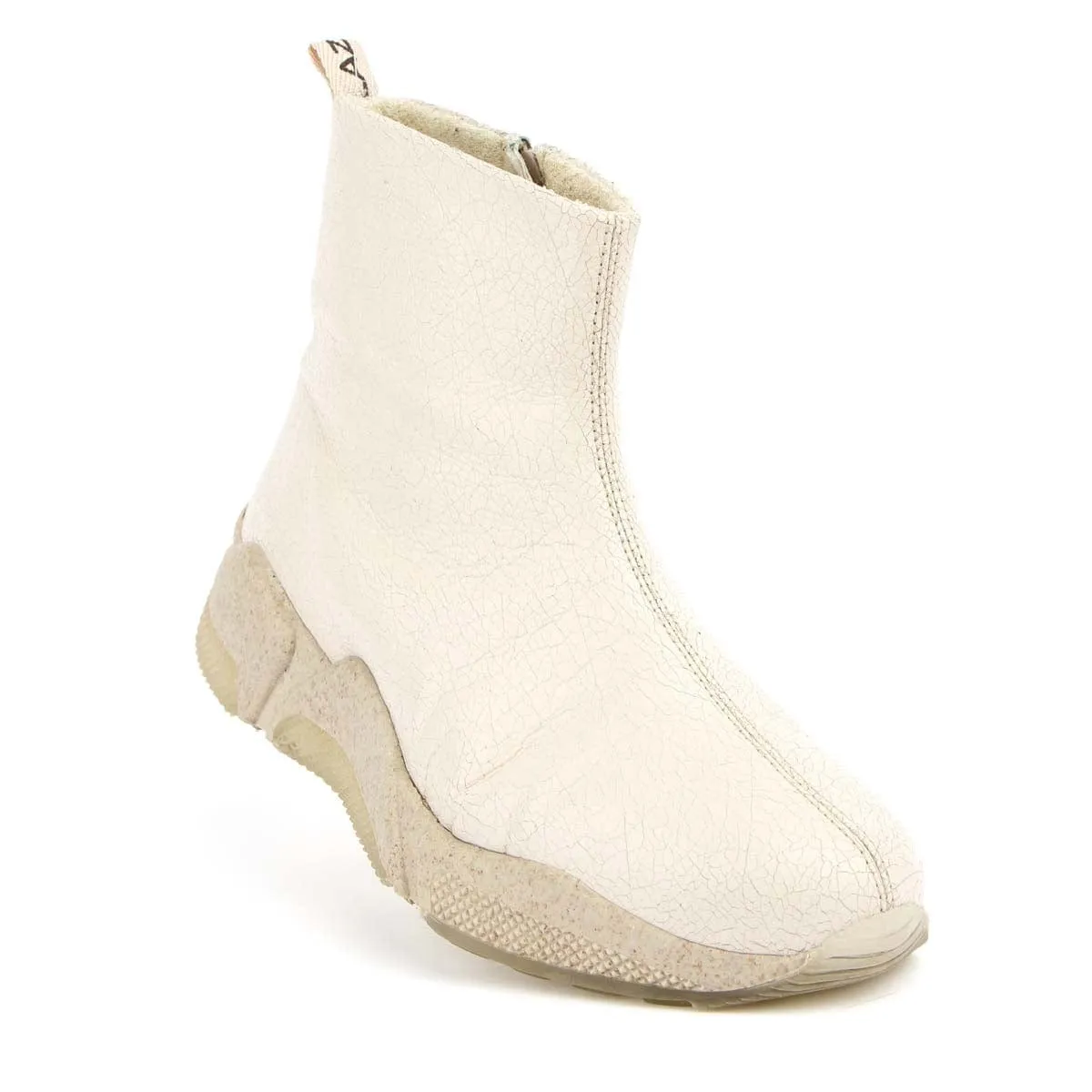 My Knit Crack Corn Vegan Leather Boots | Beige