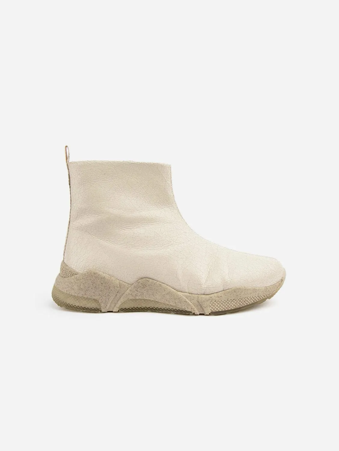 My Knit Crack Corn Vegan Leather Boots | Beige