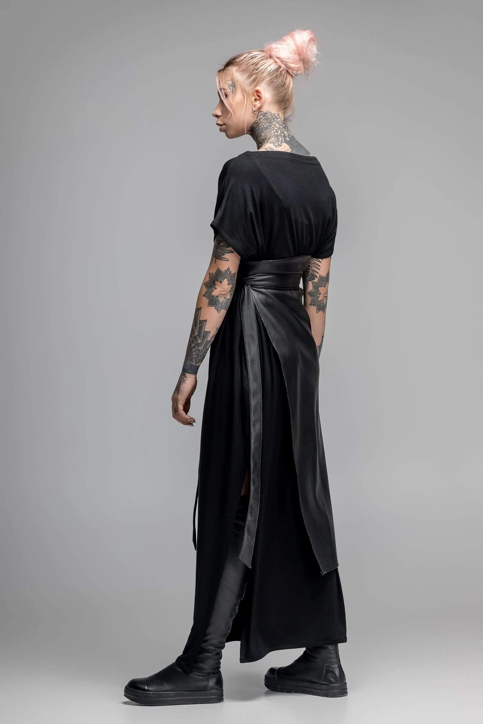 Oversized black maxi dress