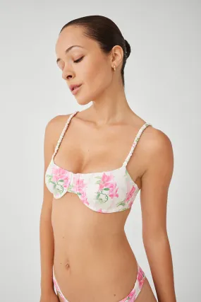 Pam Floral Underwire Bikini Top - Tiger Lily