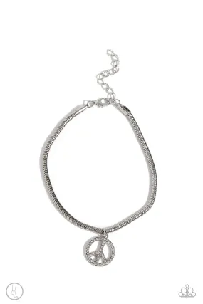 Paparazzi Pampered Peacemaker White Anklet Bracelet