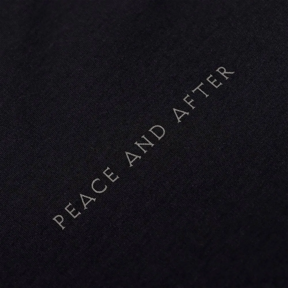 PEACE AND AFTER LOGO S/S POLO SHIRT-BLACK