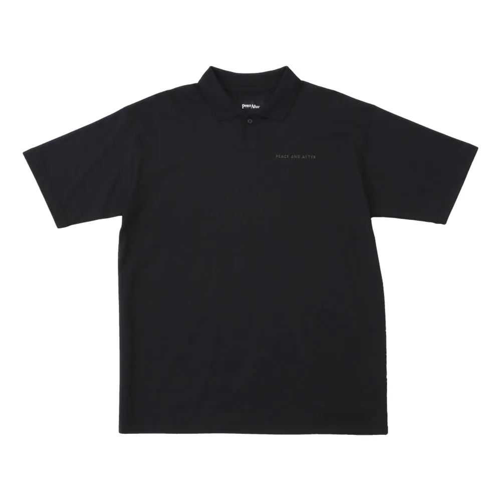 PEACE AND AFTER LOGO S/S POLO SHIRT-BLACK