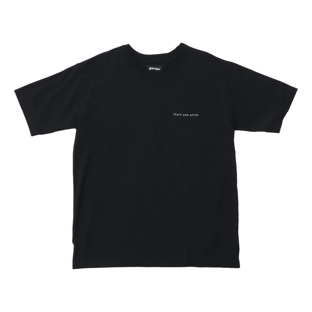 PEACE AND AFTER PEACE AND AFTER LOGO POCKET T-SHIRT-BLACK