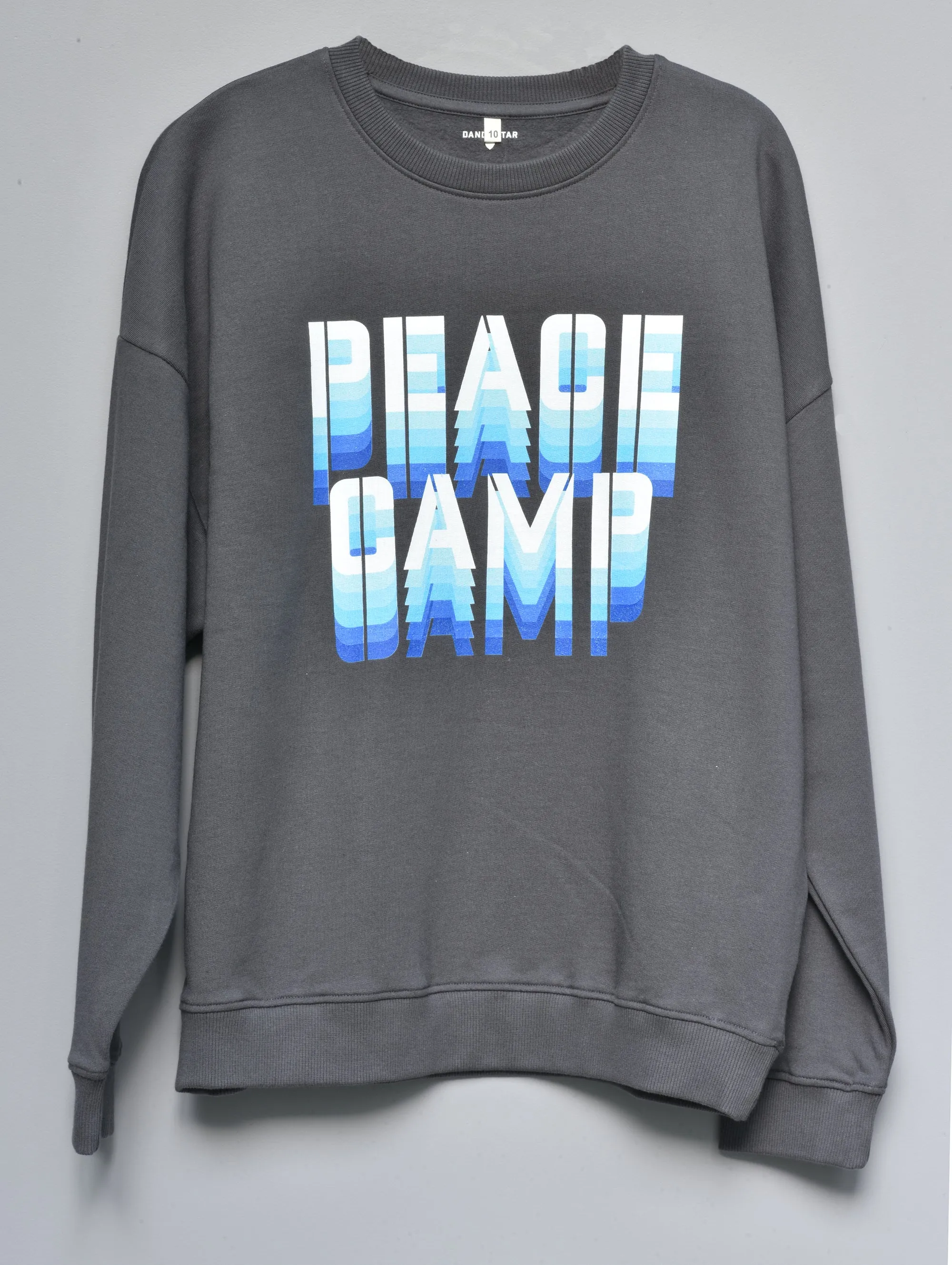 PEACE CAMP BLUE FADE ON WARM GREY