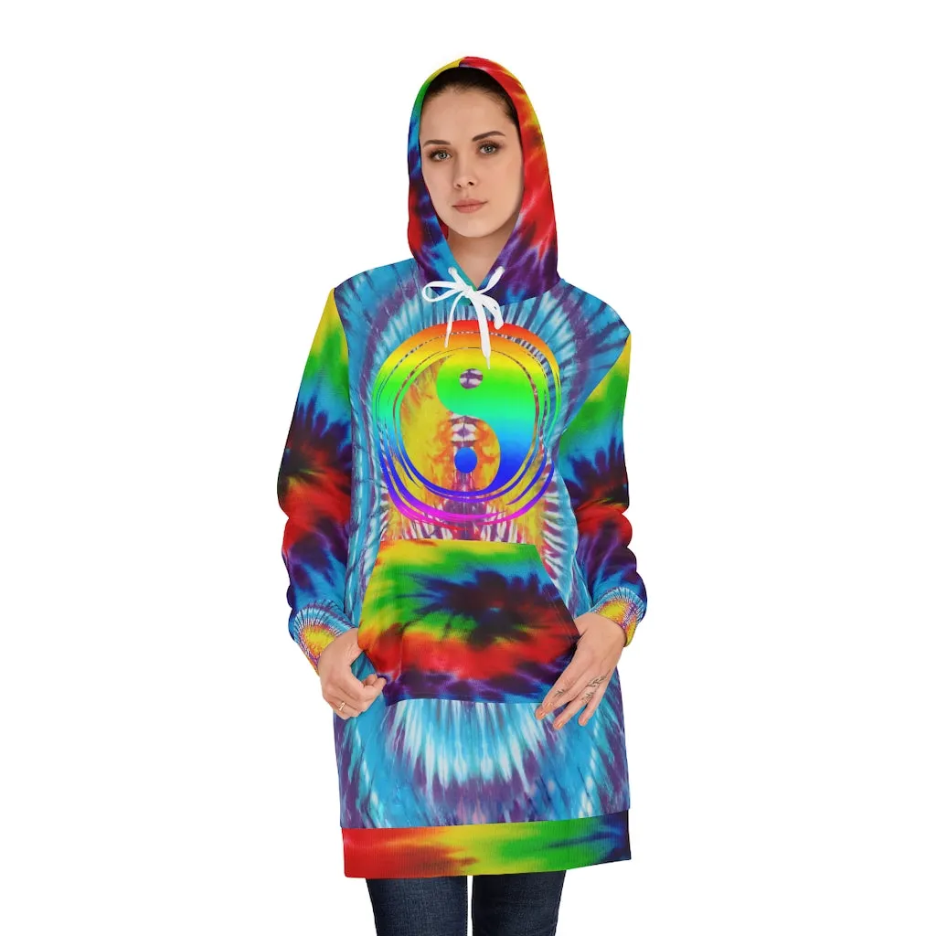 Peace Love Rock 'n Roll (YinYang) Hoodie Dress