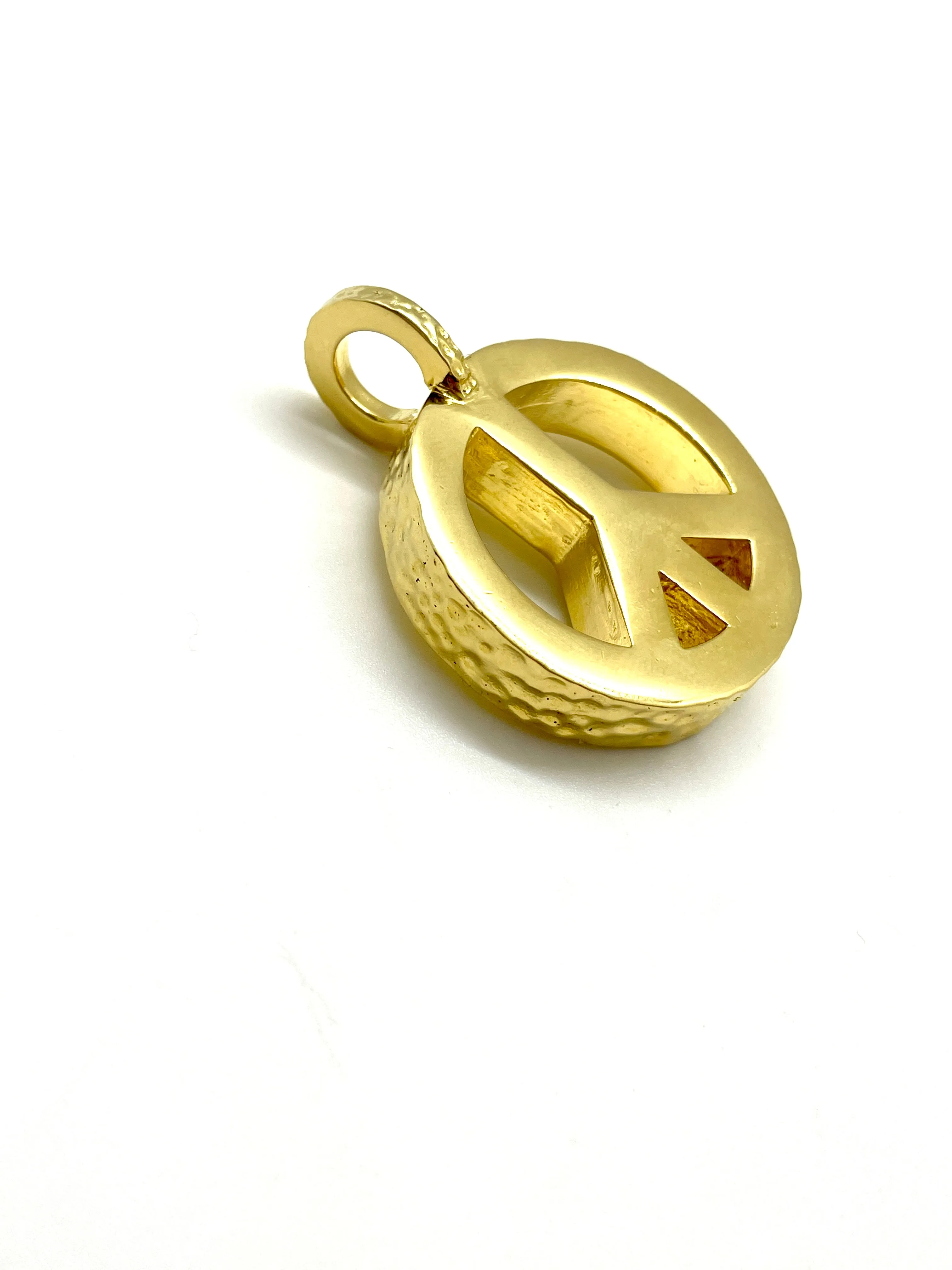 Peace Necklace with Gold Filled Paperclip Chain