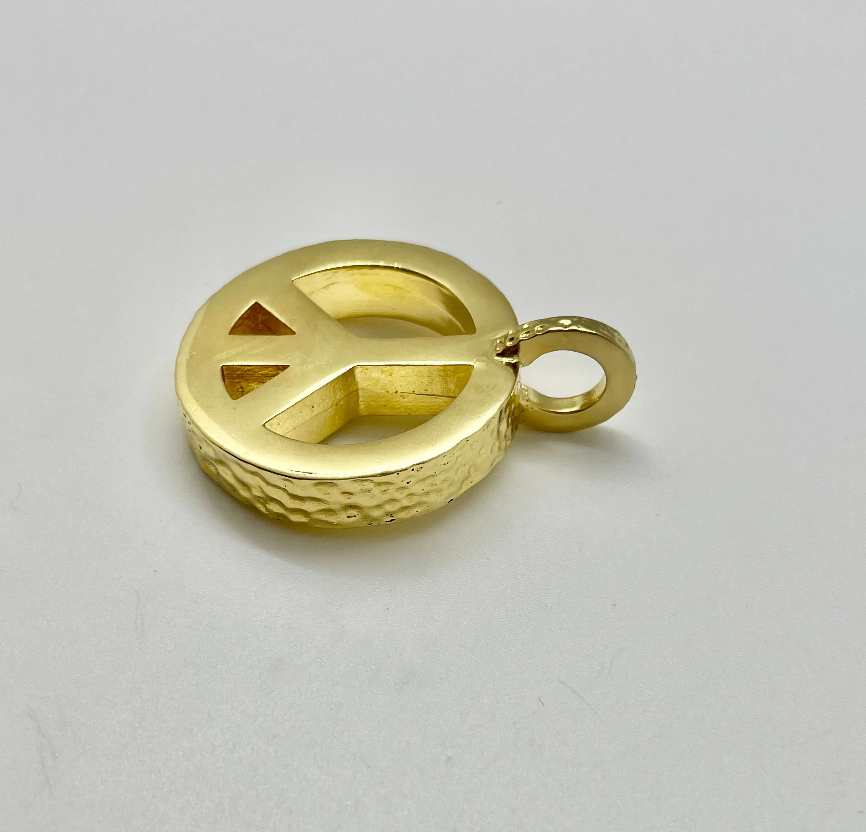 Peace Necklace with Gold Filled Paperclip Chain