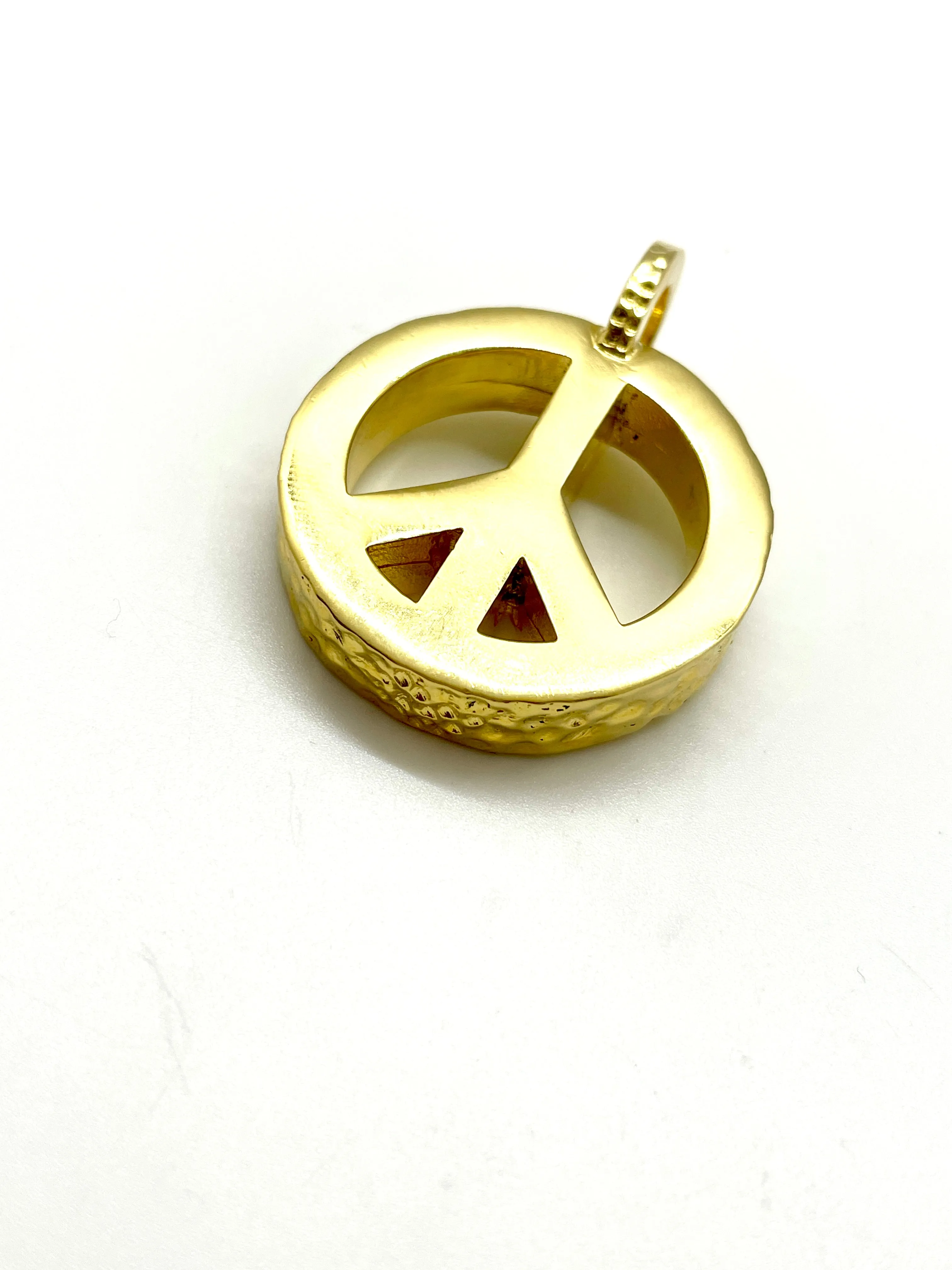 Peace Necklace with Gold Filled Paperclip Chain