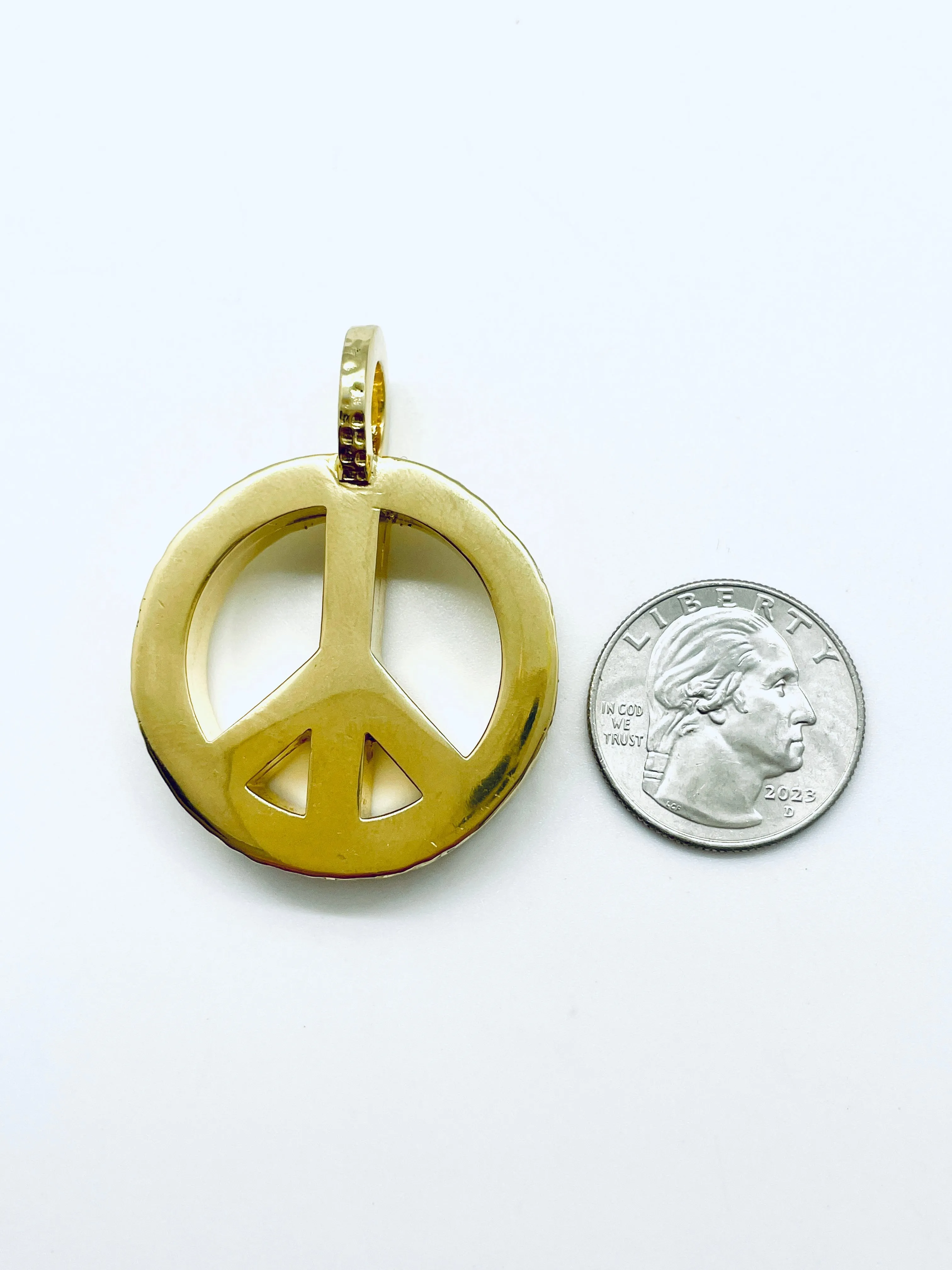 Peace Necklace with Gold Filled Paperclip Chain