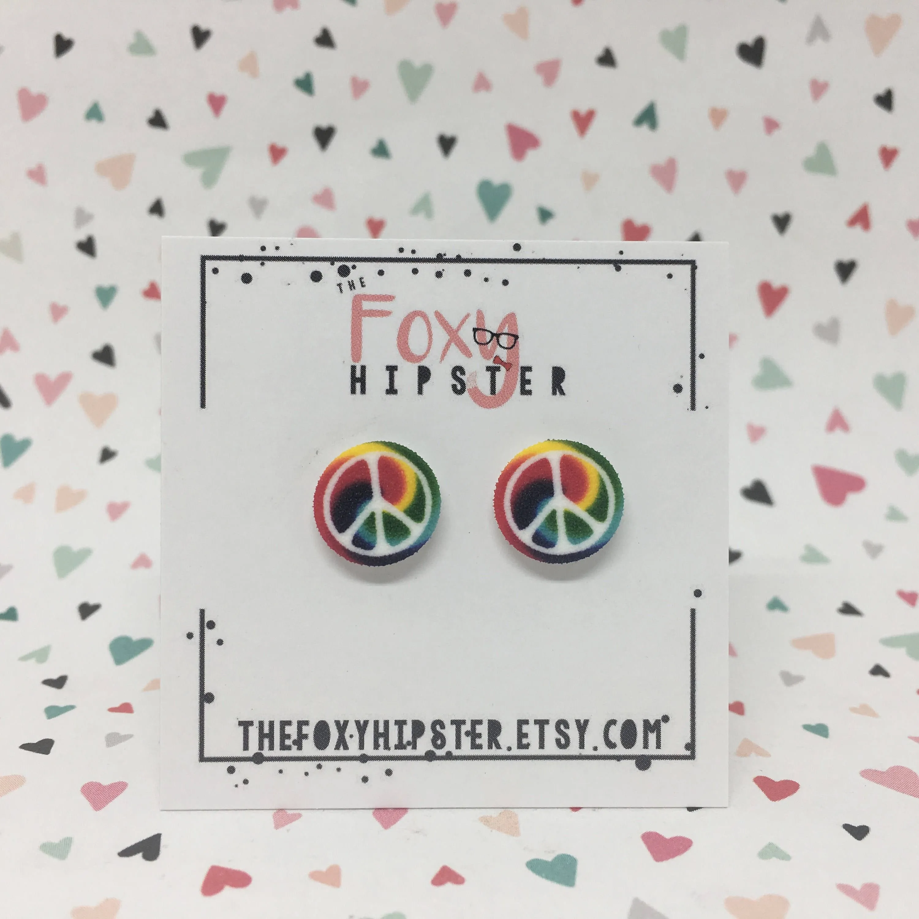 Peace Sign tie dye Earrings