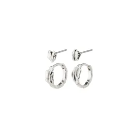 Peace Silver Plated Earring Set