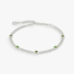 Peridot Curb Chain Bracelet, August Birthstone