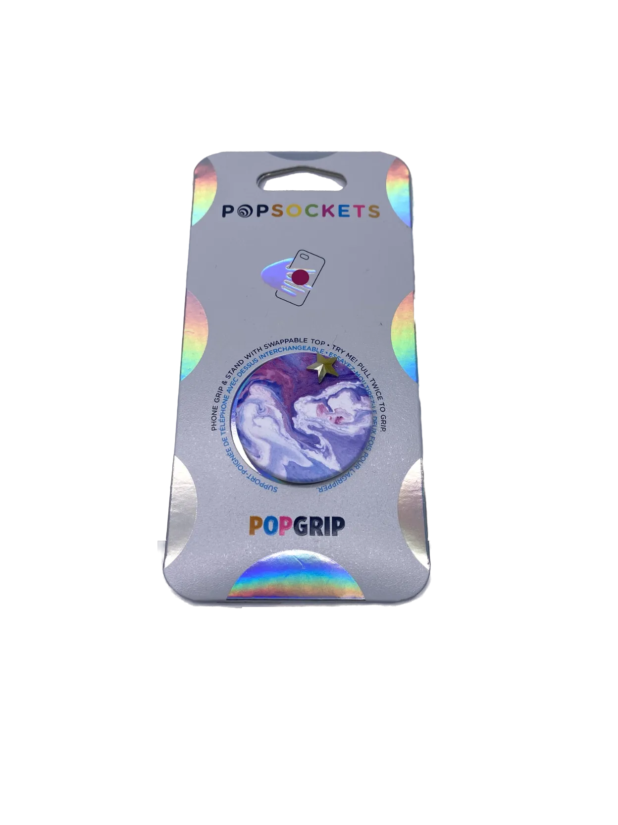 Pop Sockets Purple Gold Star Pop Socket One Size