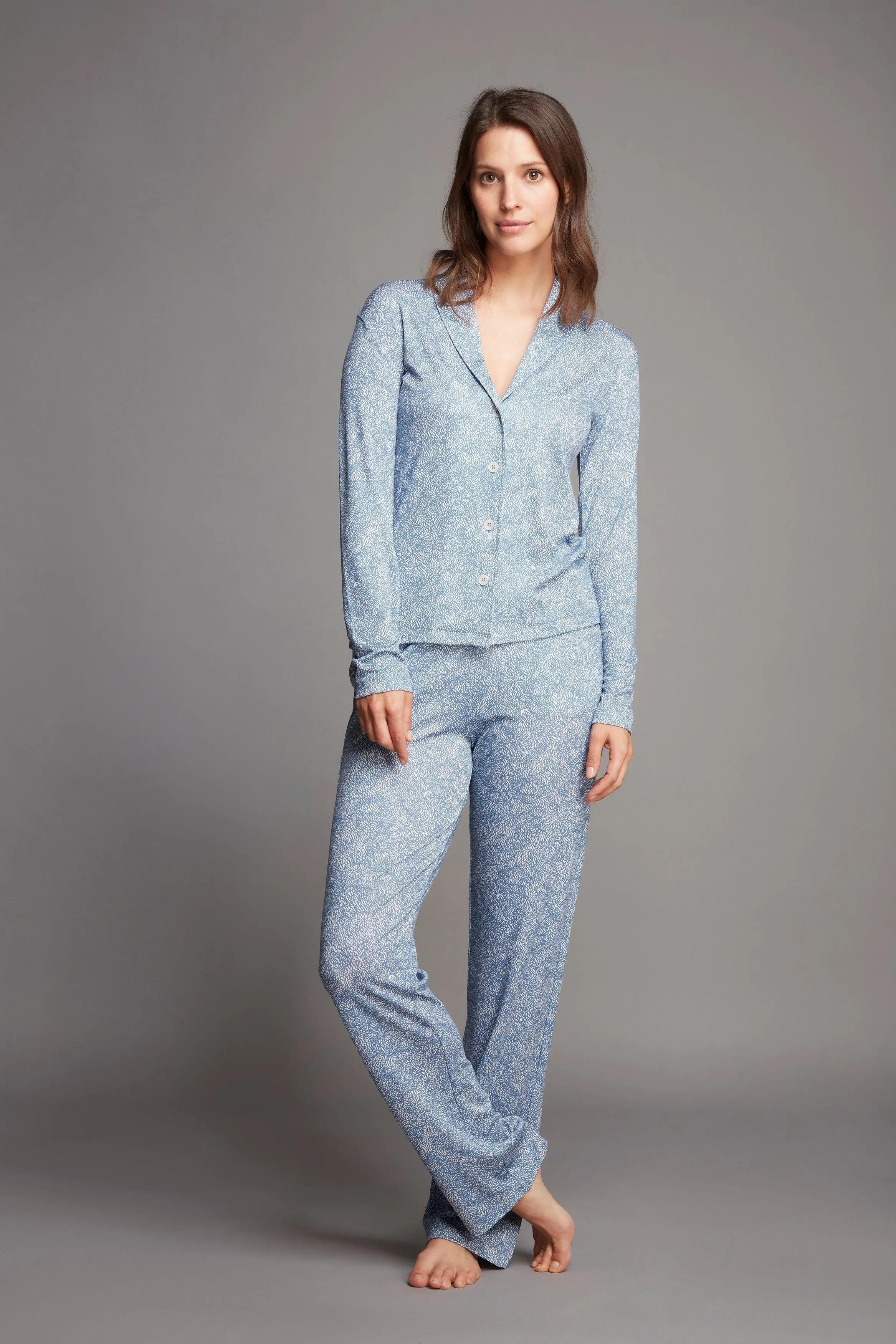 Print TENCEL Lyocell Pyjama Trousers | Light Blue