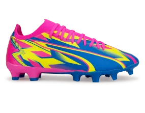 PUMA Men's Ultra Match Energy FG/AG Pink/Blue/Yellow