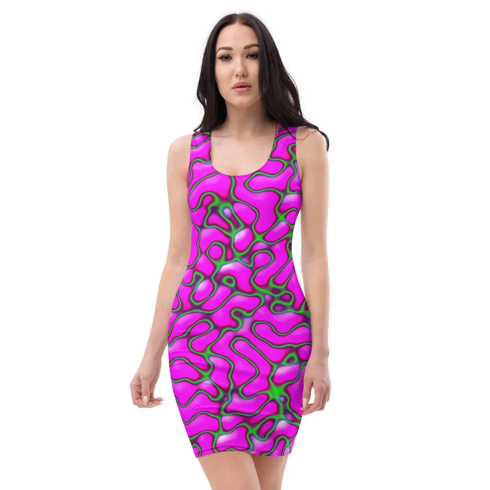 Purple and Green Marble Dress