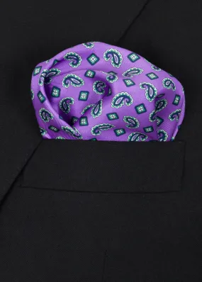 Purple Green Pocket Square